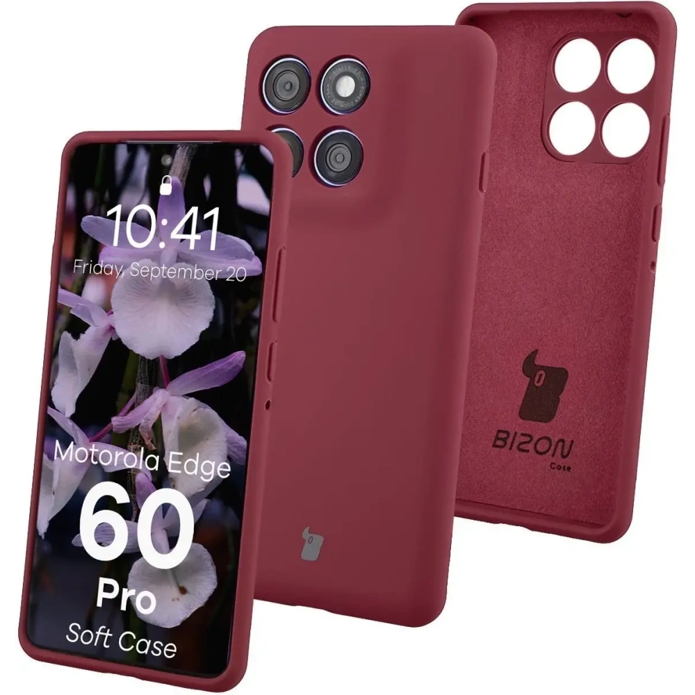 Silikonowe etui Bizon Soft Case do Motorola Edge 60 Pro ciemnofioletowe