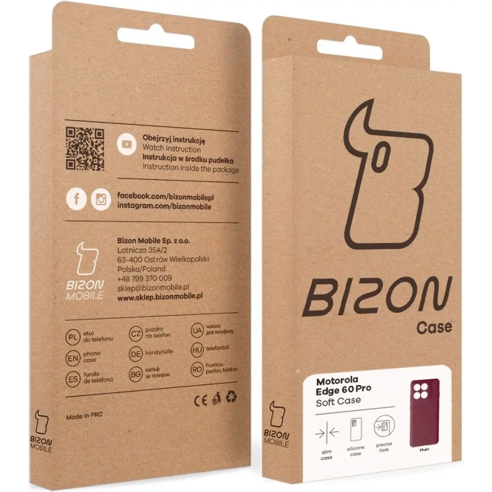Silikonowe etui Bizon Soft Case do Motorola Edge 60 Pro ciemnofioletowe