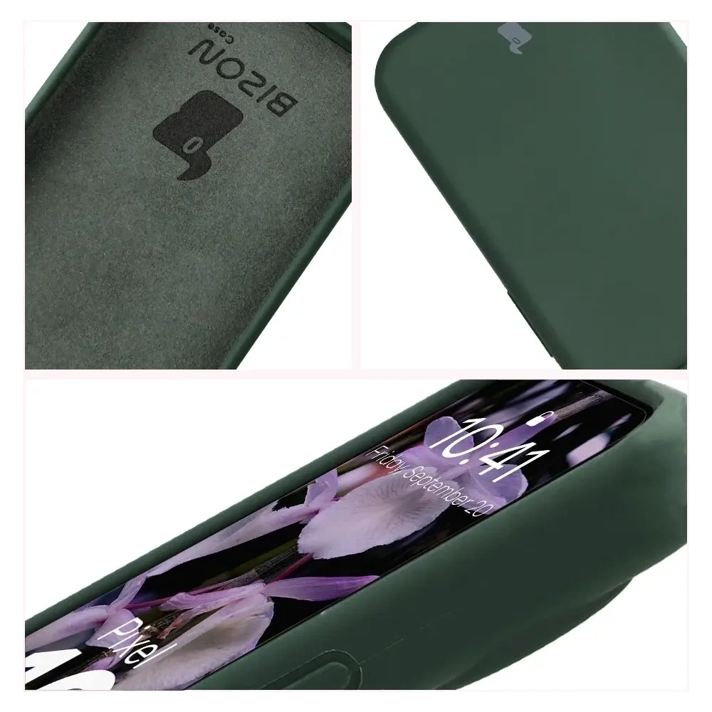 Silikonowe etui Bizon Soft Case do Google Pixel 10 / 10 Pro ciemnozielone