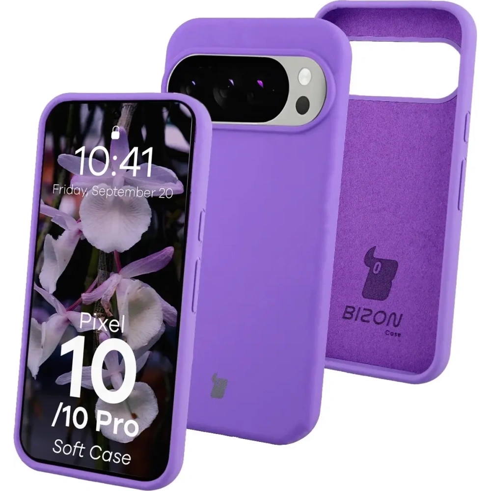 Silikonowe etui Bizon Soft Case do Google Pixel 10 / 10 Pro fioletowe
