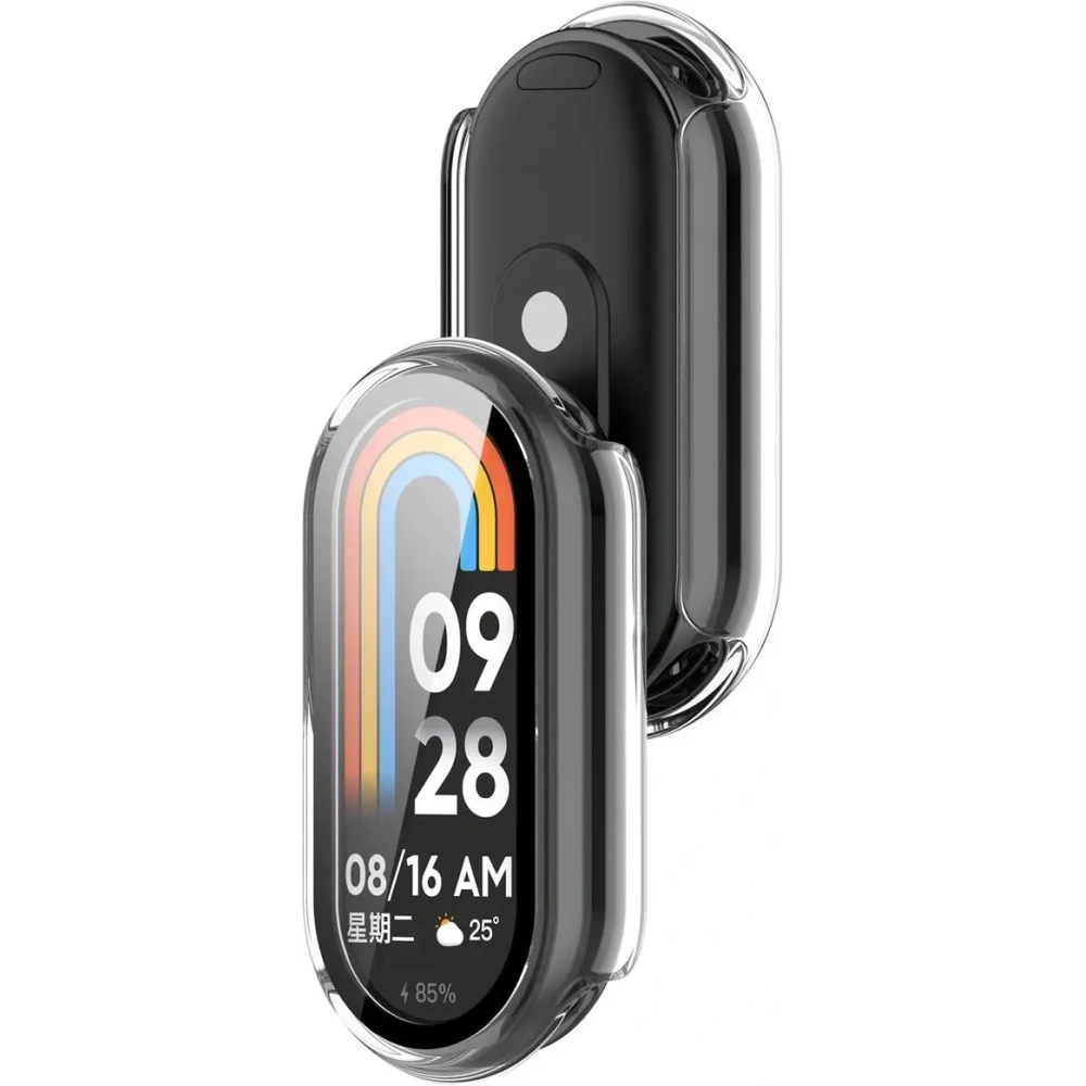 Etui ze szkłem do zegarka Bizon Case+Glass Watch do Xiaomi Smart Band 10 przeźroczyste