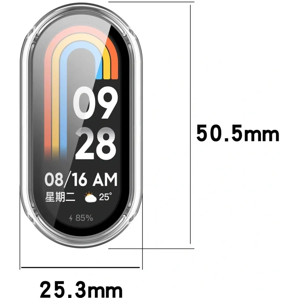 Etui ze szkłem do zegarka Bizon Case+Glass Watch do Xiaomi Smart Band 10 przeźroczyste