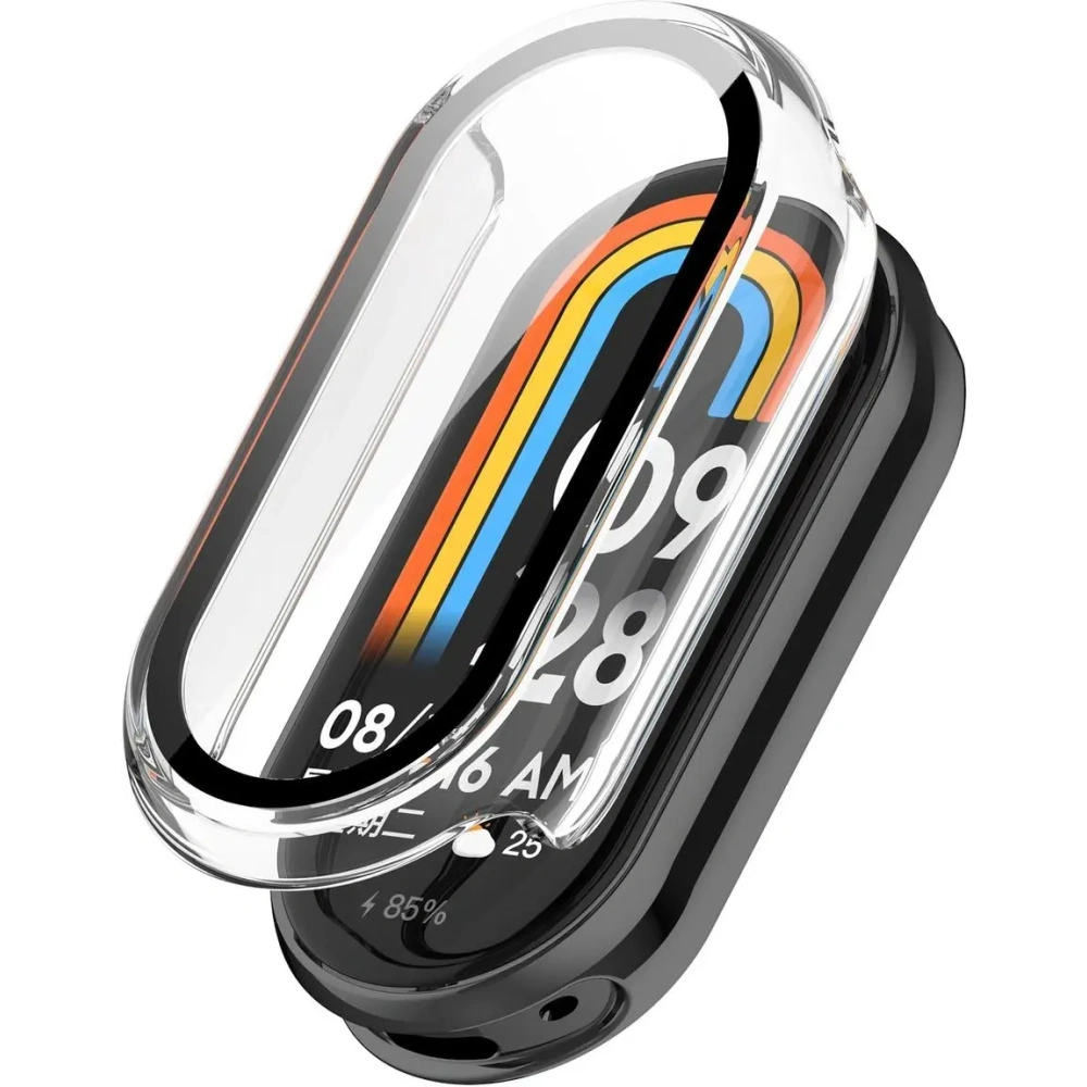 Etui ze szkłem do zegarka Bizon Case+Glass Watch do Xiaomi Smart Band 10 przeźroczyste