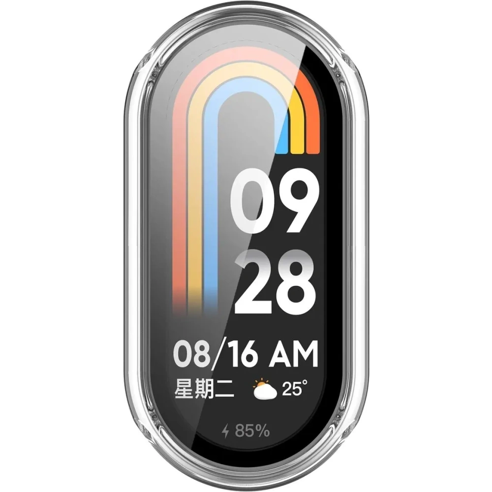 Etui ze szkłem do zegarka Bizon Case+Glass Watch do Xiaomi Smart Band 10 przeźroczyste