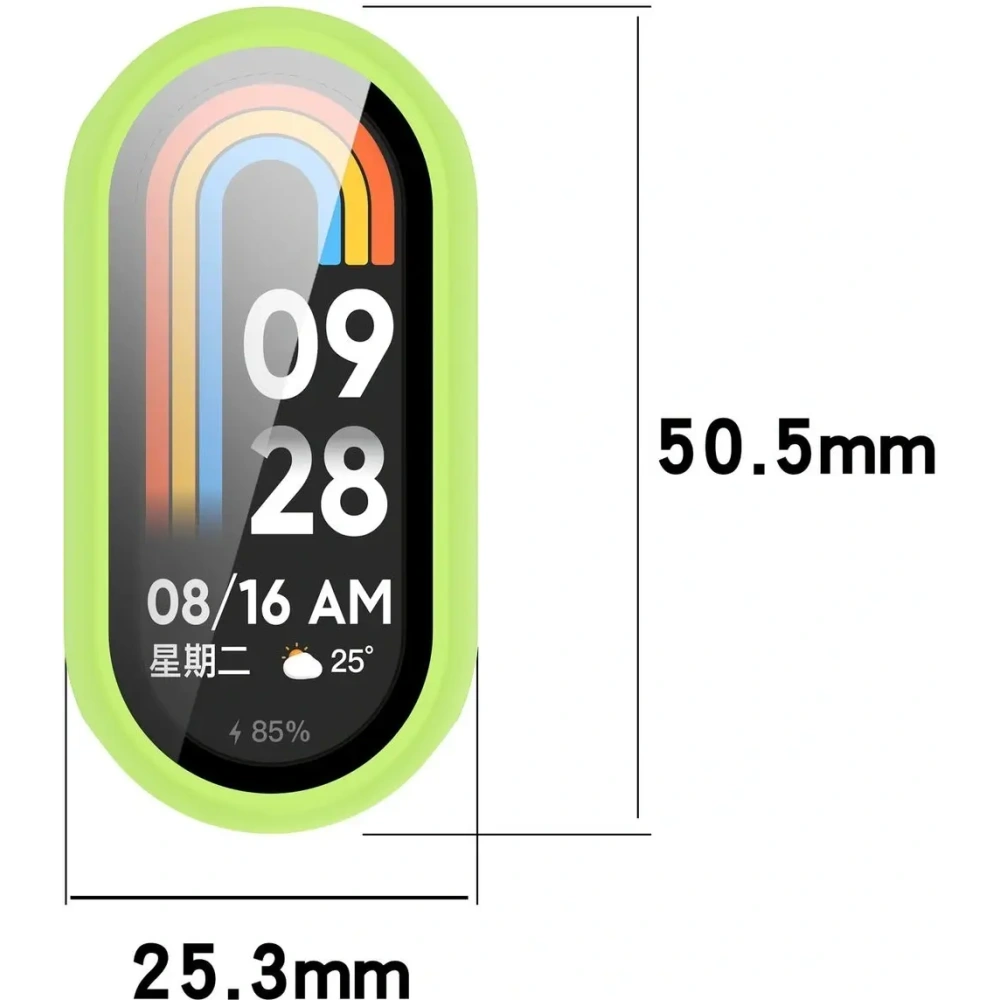 Etui ze szkłem do zegarka Bizon Case+Glass Watch do Xiaomi Smart Band 10 jasnozielone