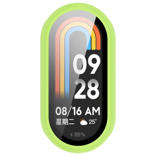 Etui ze szkłem do zegarka Bizon Case+Glass Watch do Xiaomi Smart Band 10 jasnozielone