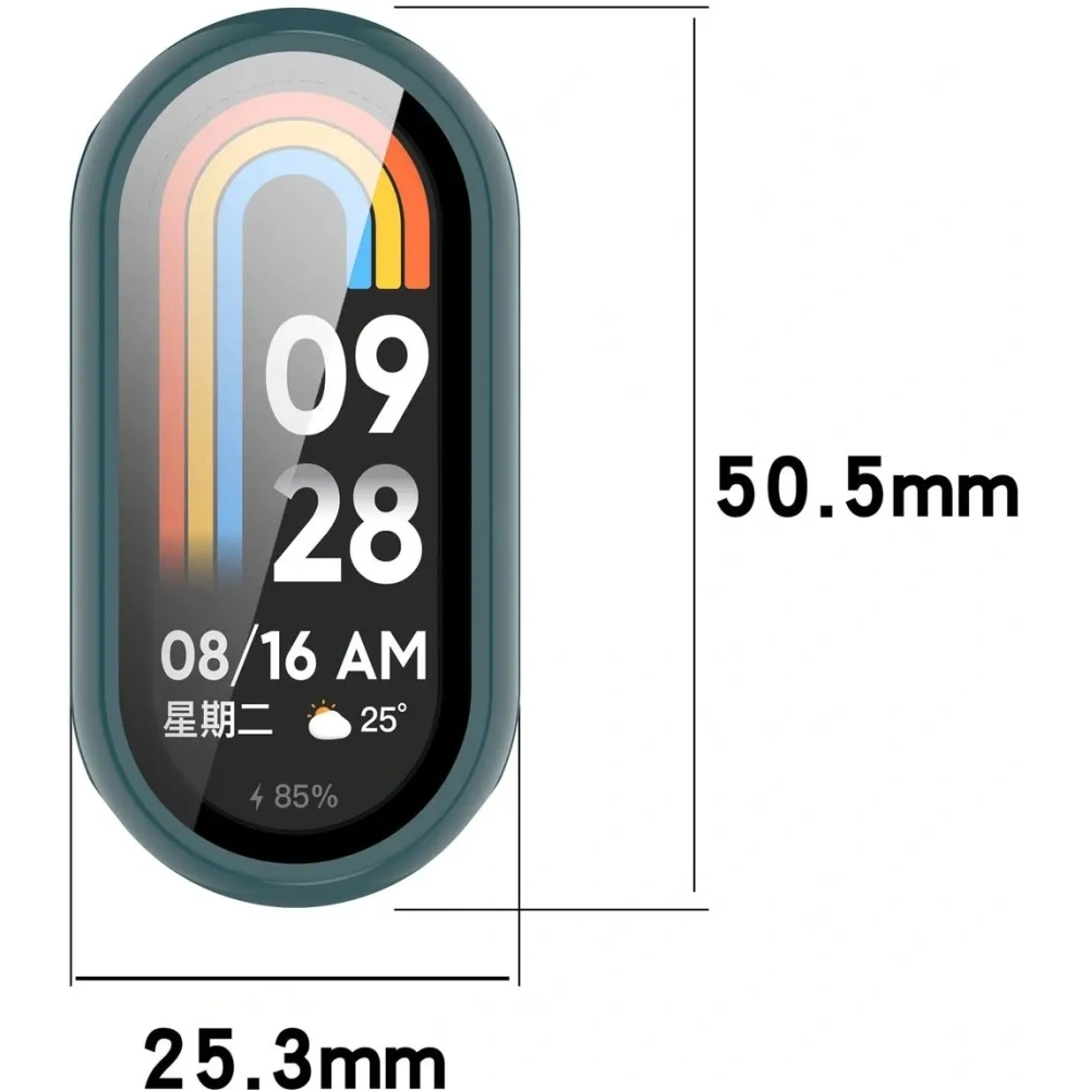 Etui ze szkłem do zegarka Bizon Case+Glass Watch do Xiaomi Smart Band 10 ciemnozielone