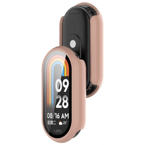 Etui ze szkłem do zegarka Bizon Case+Glass Watch do Xiaomi Smart Band 10 różowe