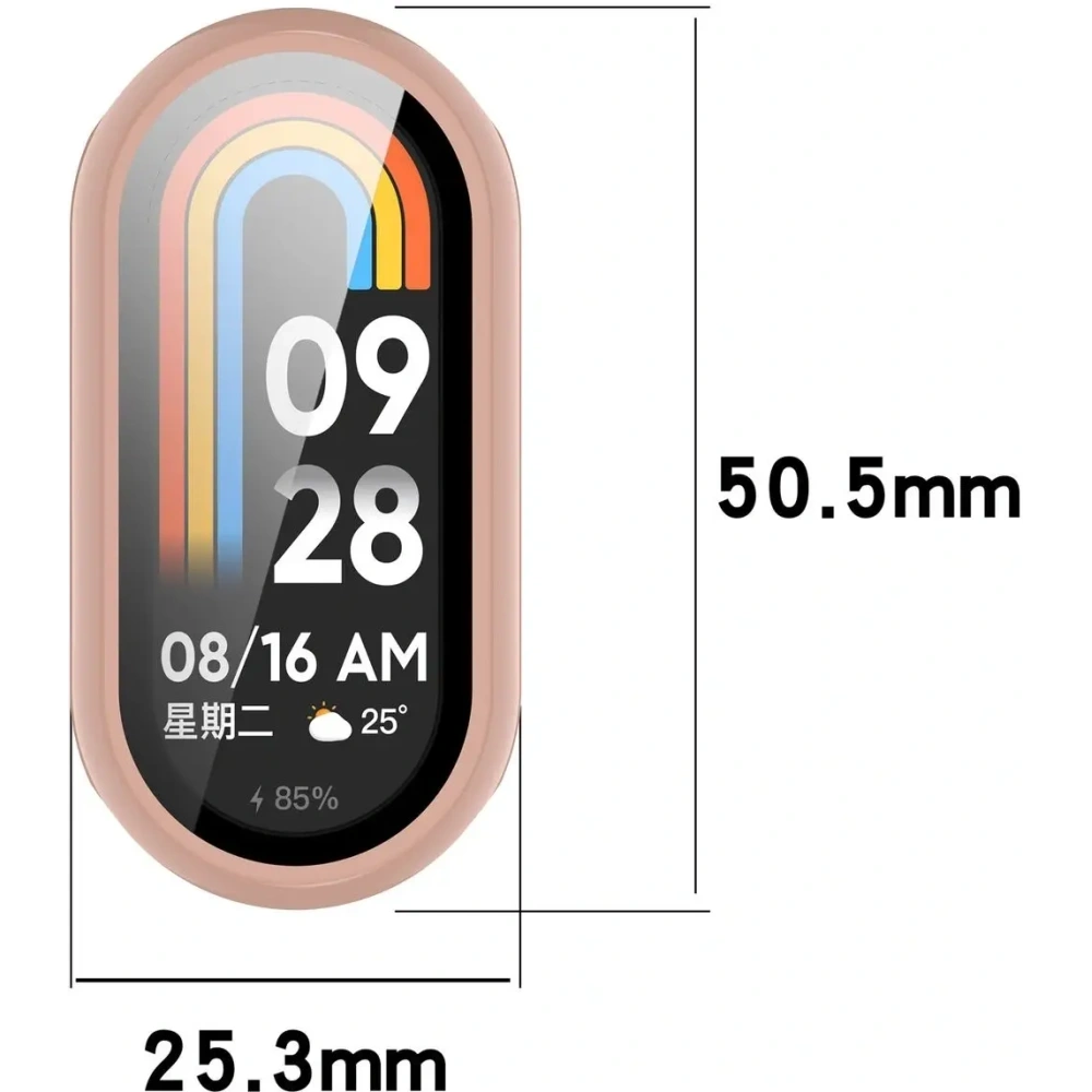 Etui ze szkłem do zegarka Bizon Case+Glass Watch do Xiaomi Smart Band 10 różowe