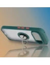 Etui z uchwytem na palec Bizon Case Hybrid Ring do Google Pixel 10 / 10 Pro przydymione z ciemnozieloną ramką