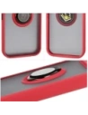 Etui z uchwytem na palec Bizon Case Hybrid Ring do Google Pixel 10 / 10 Pro przydymione z czerwoną ramką
