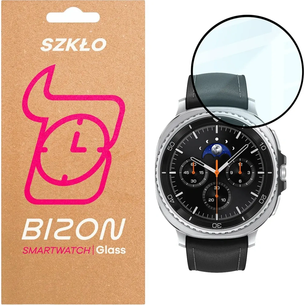 Szkło hybrydowe Bizon Glass Watch Edge Hybrid dla Samsung Galaxy Watch 8 Classic 46mm czarne