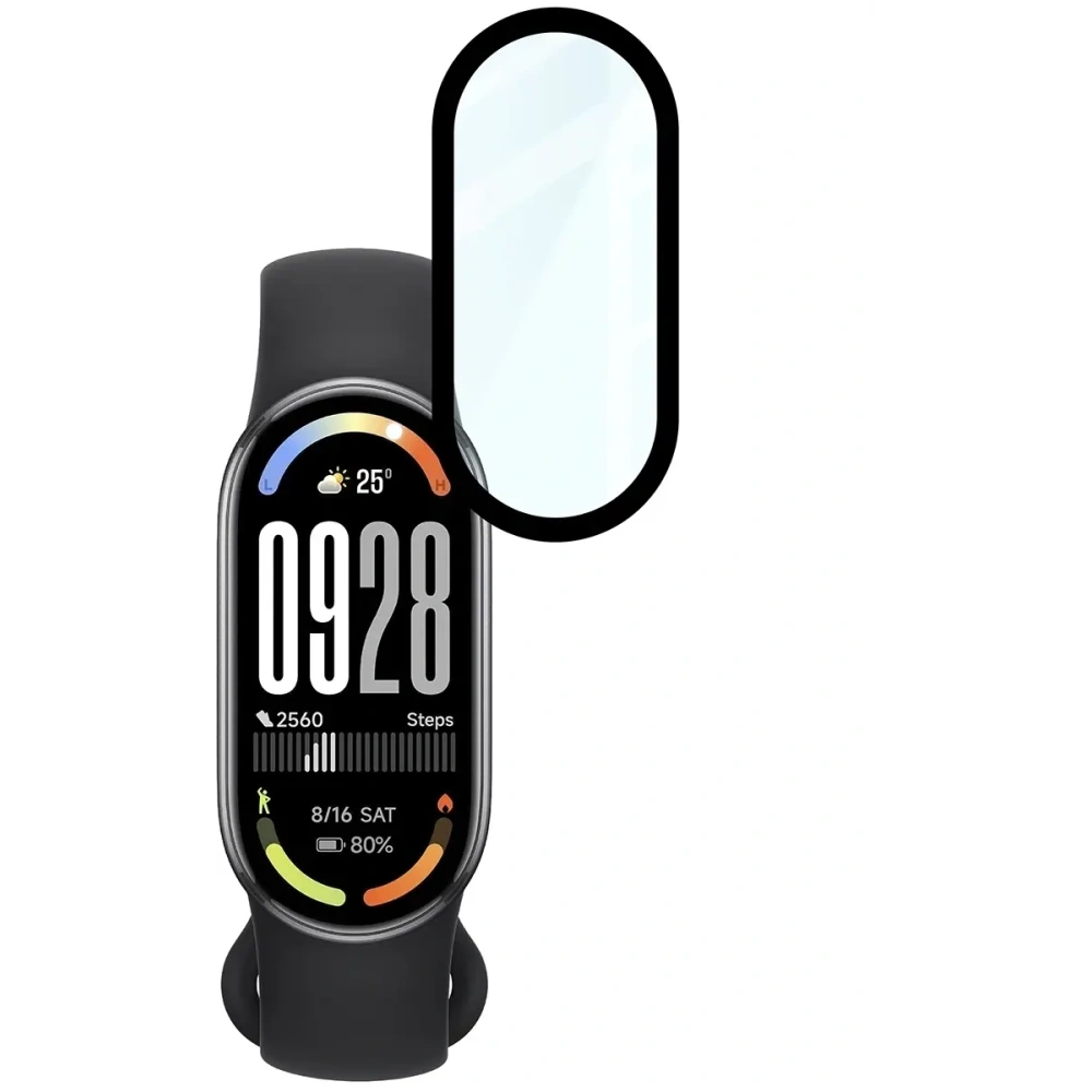 Szkło hybrydowe Bizon Glass Watch Edge Hybrid dla Xiaomi Smart Band 10 czarne