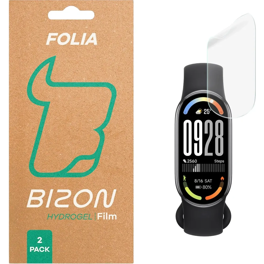 Folia hydrożelowa na ekran Bizon Glass Watch Hydrogel do Xiaomi Smart Band 10 [2 PACK]