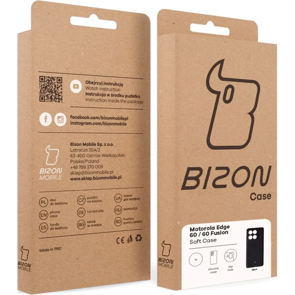 Silikonowe etui Bizon Soft Case do Motorola Edge 60 Fusion / 60 czarne