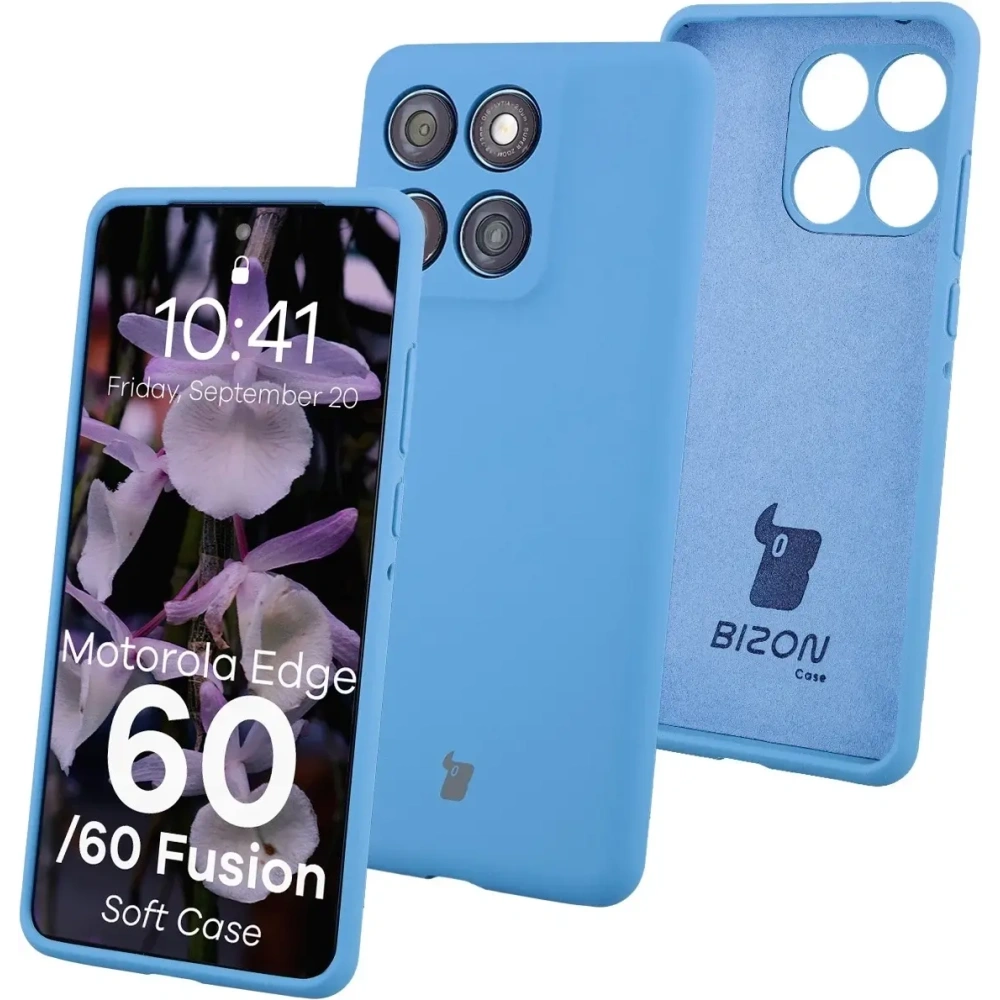 Silikonowe etui Bizon Soft Case do Motorola Edge 60 Fusion / 60 niebieskie