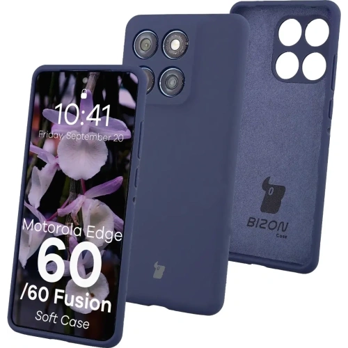 Silikonowe etui Bizon Soft Case do Motorola Edge 60 Fusion / 60 ciemnoniebieskie