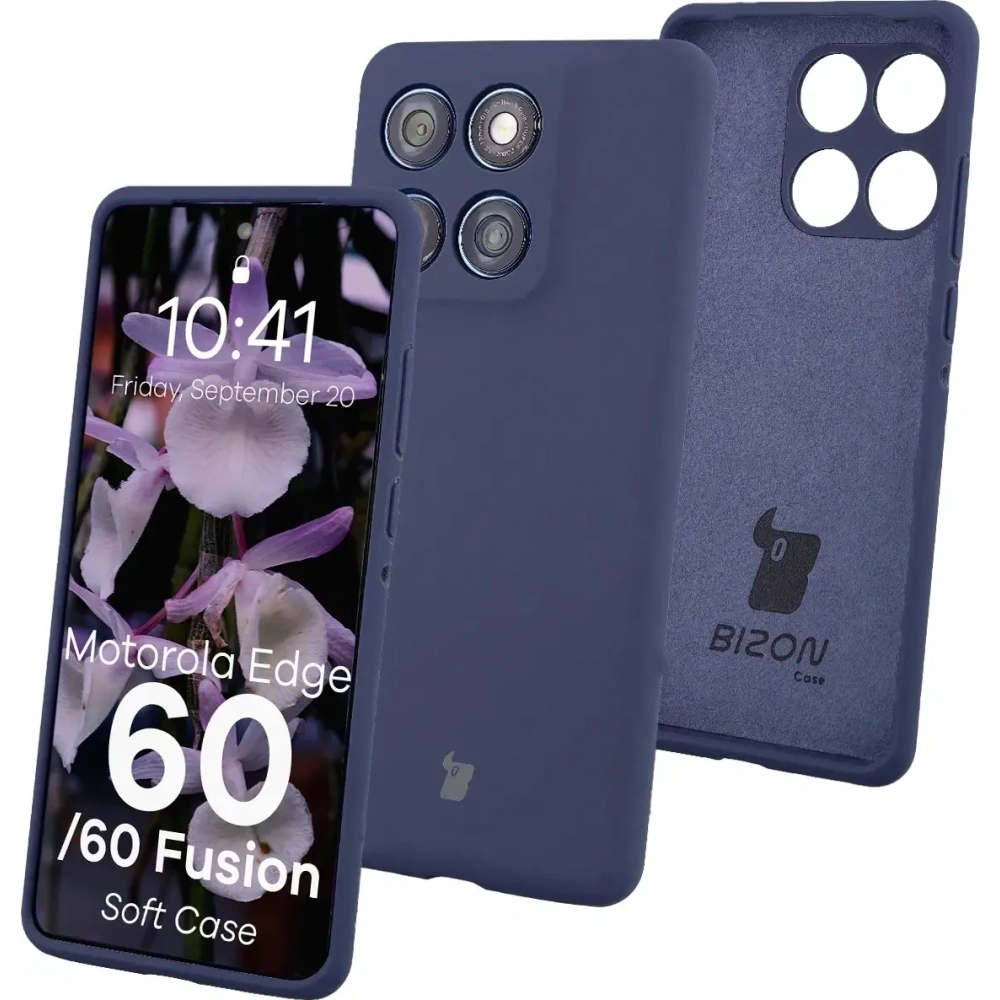Silikonowe etui Bizon Soft Case do Motorola Edge 60 Fusion / 60 ciemnoniebieskie