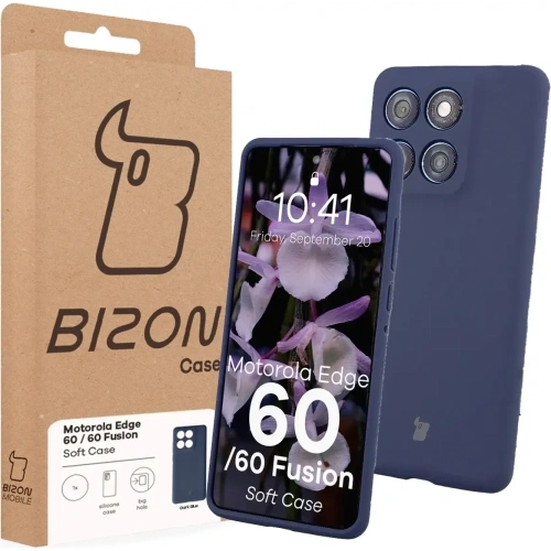 Silikonowe etui Bizon Soft Case do Motorola Edge 60 Fusion / 60 ciemnoniebieskie