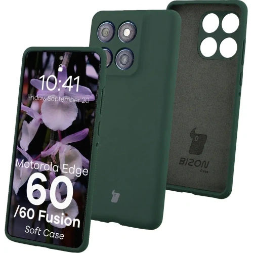 Silikonowe etui Bizon Soft Case do Motorola Edge 60 Fusion / 60 ciemnozielone