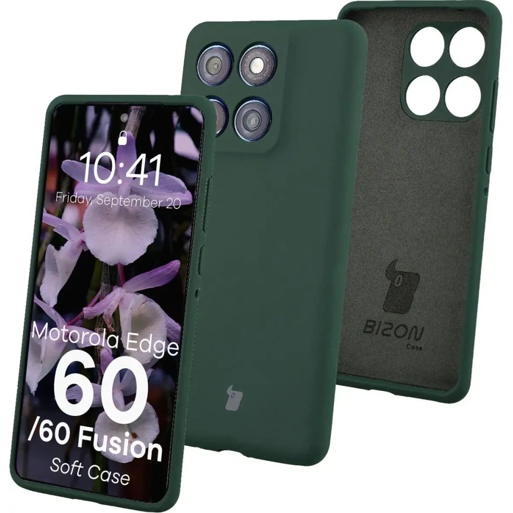 Silikonowe etui Bizon Soft Case do Motorola Edge 60 Fusion / 60 ciemnozielone