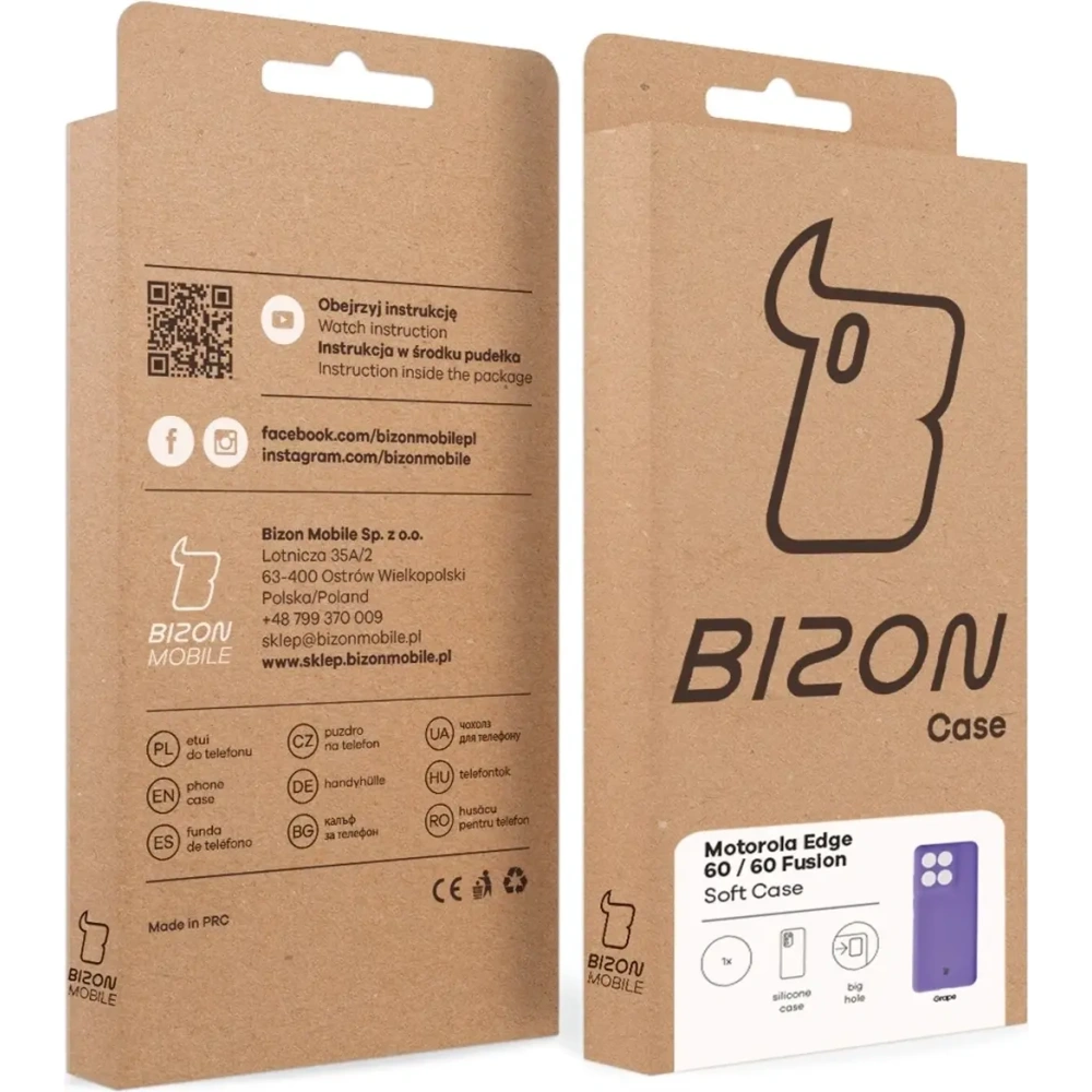 Silikonowe etui Bizon Soft Case do Motorola Edge 60 Fusion / 60 fioletowe