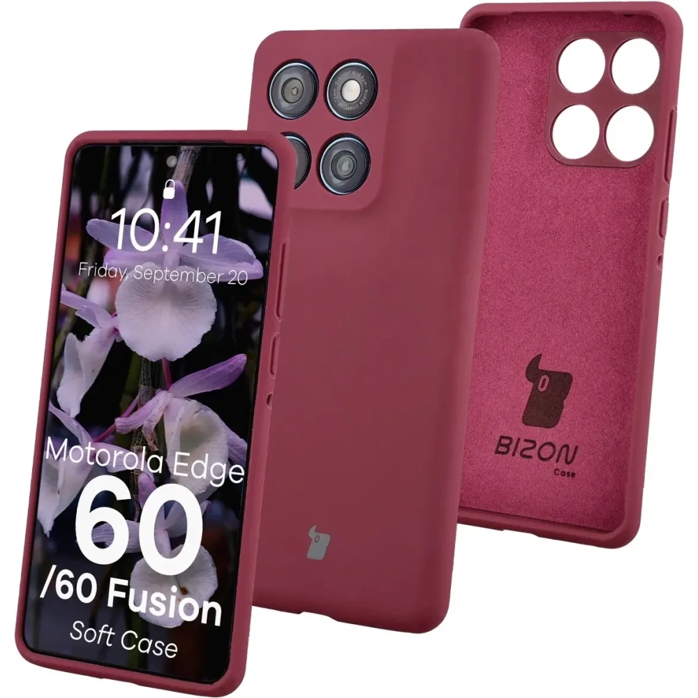 Silikonowe etui Bizon Soft Case do Motorola Edge 60 Fusion / 60 ciemnofioletowe