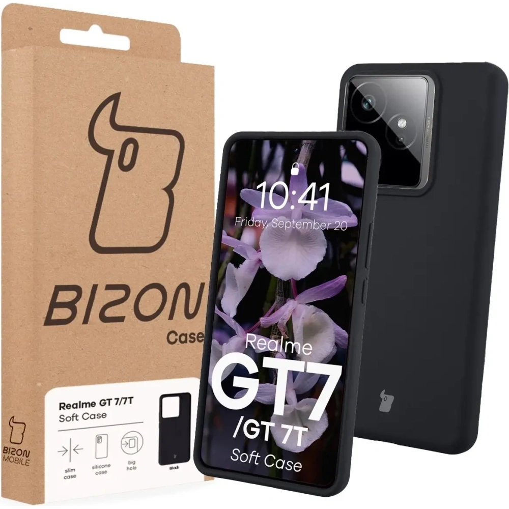 Silikonowe etui Bizon Soft Case do Realme GT 7 / 7T czarne