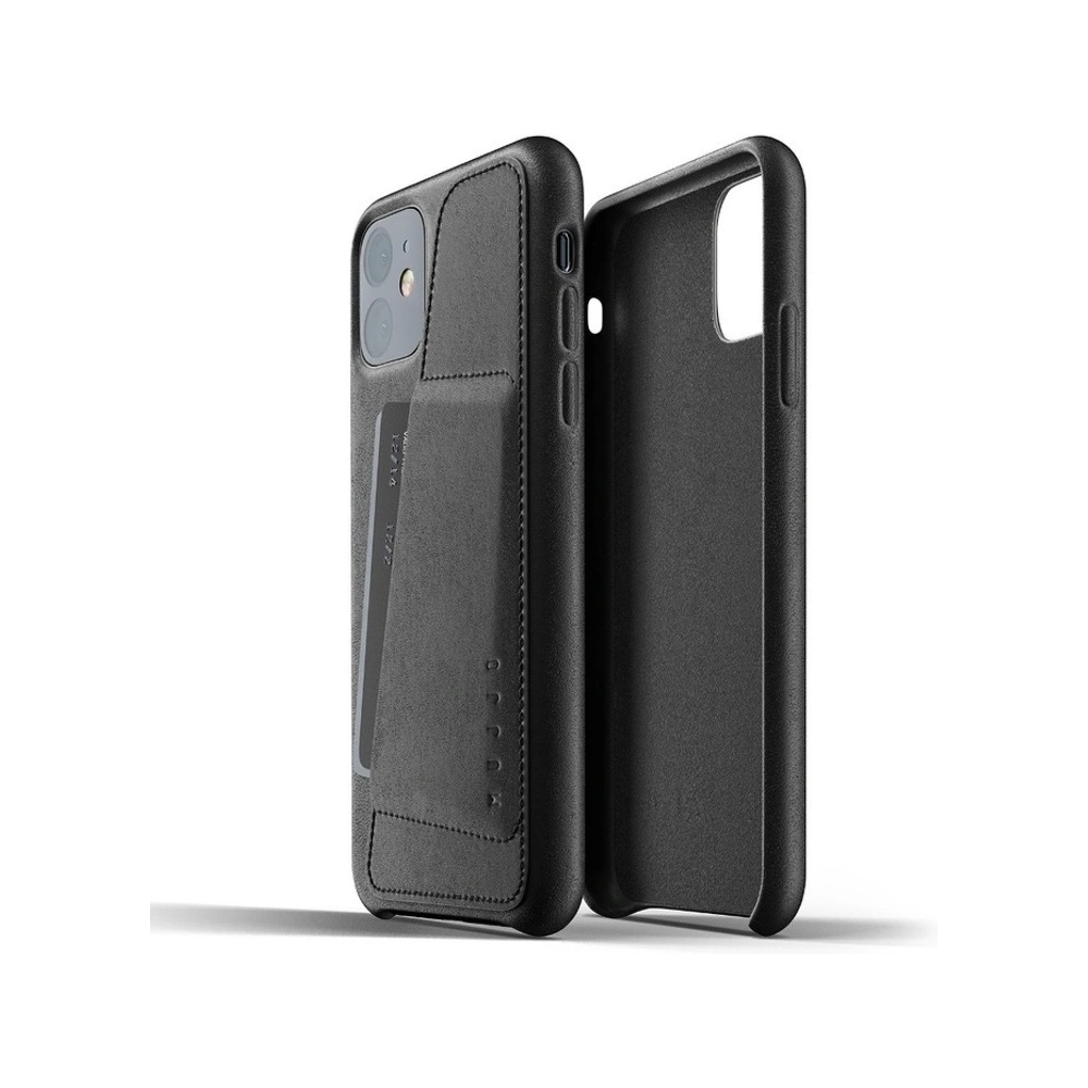 Etui Mujjo Full Leather Wallet Case Apple iPhone 11 (czarne)