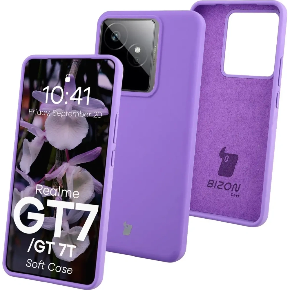 Silikonowe etui Bizon Soft Case do Realme GT 7 / 7T fioletowe