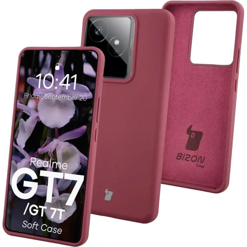 Silikonowe etui Bizon Soft Case do Realme GT 7 / 7T ciemnofioletowe
