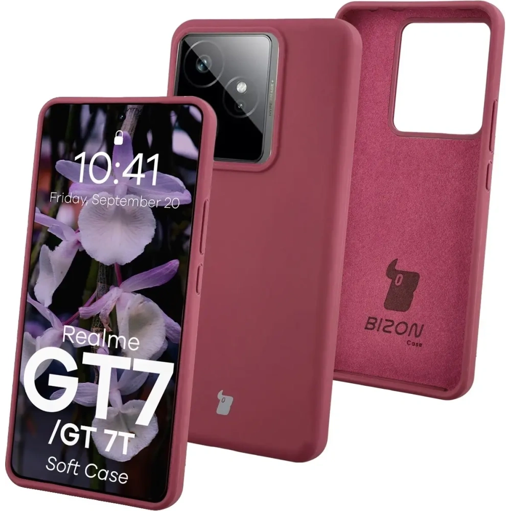 Silikonowe etui Bizon Soft Case do Realme GT 7 / 7T ciemnofioletowe