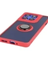 Etui z uchwytem na palec Bizon Case Hybrid Ring do Motorola Edge 60 Pro przydymione z czerwoną ramką