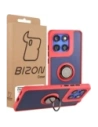 Etui z uchwytem na palec Bizon Case Hybrid Ring do Motorola Edge 60 Pro przydymione z czerwoną ramką
