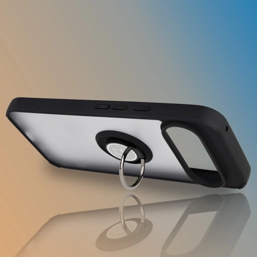 Etui z uchwytem na palec Bizon Case Hybrid Ring do Google Pixel 10 Pro XL przydymione z czarną ramką