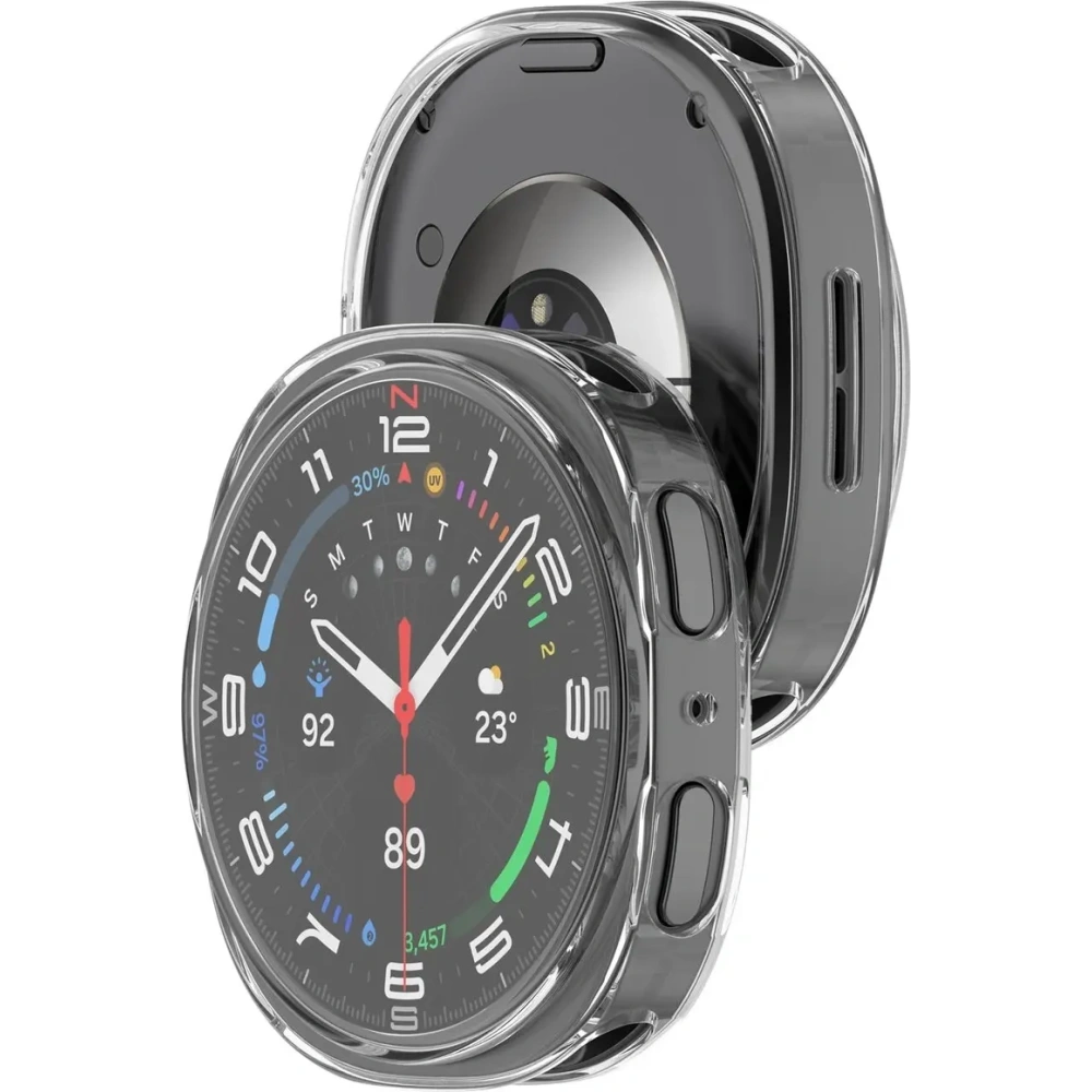 Etui z osłoną ekranu Bizon Case Watch Felipe do Samsung Galaxy Watch 8 44mm przezroczyste