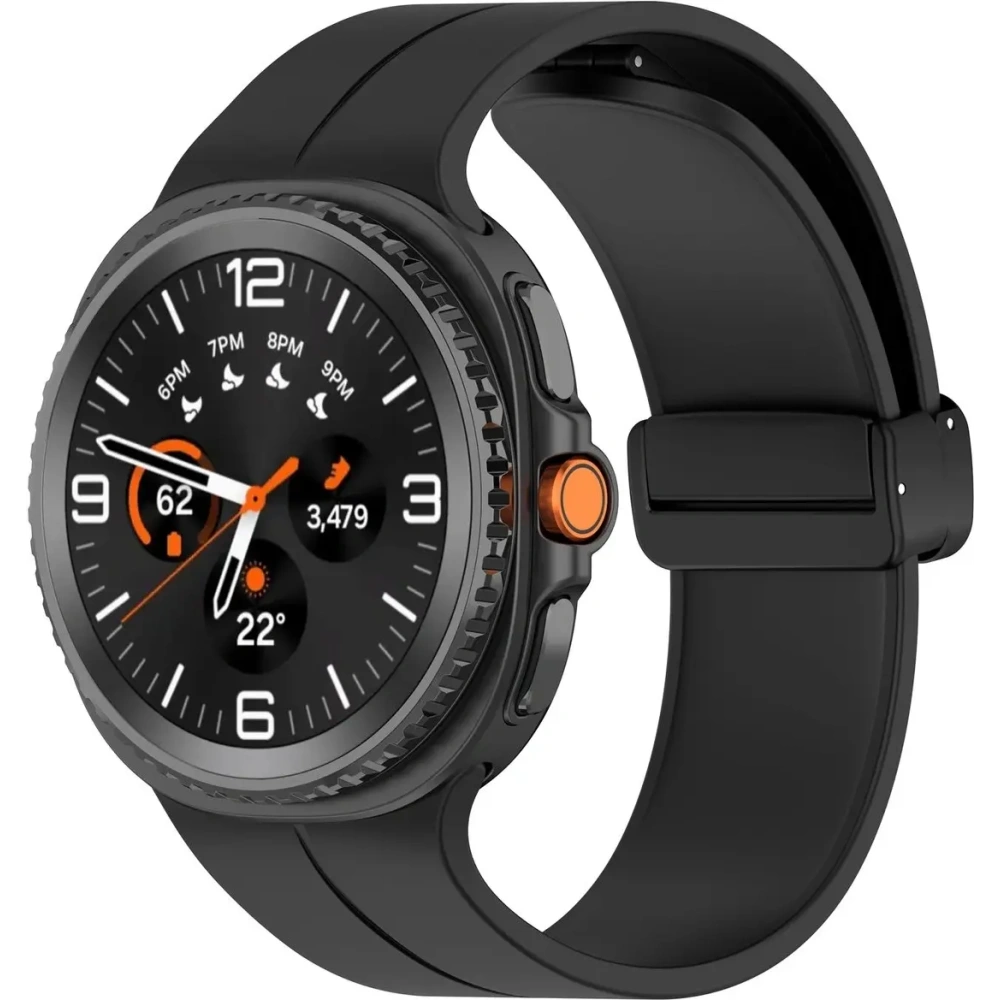 Silikonowy pasek Bizon Strap Watch Silicone L do Samsung Galaxy Watch 8 40mm / 44mm / 8 Classic 46mm czarny