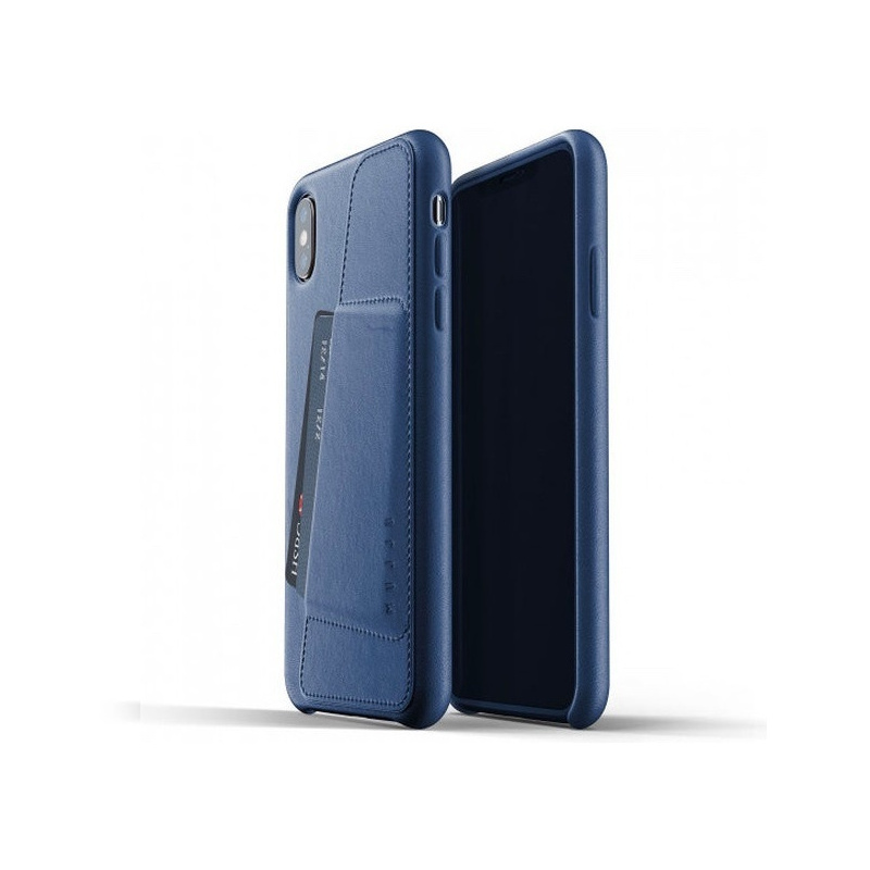 Buy Mujjo Full Leather Wallet Apple iPhone Xs Max (blue) - 8718546171932 - MUJ033BLU - Homescreen.pl
