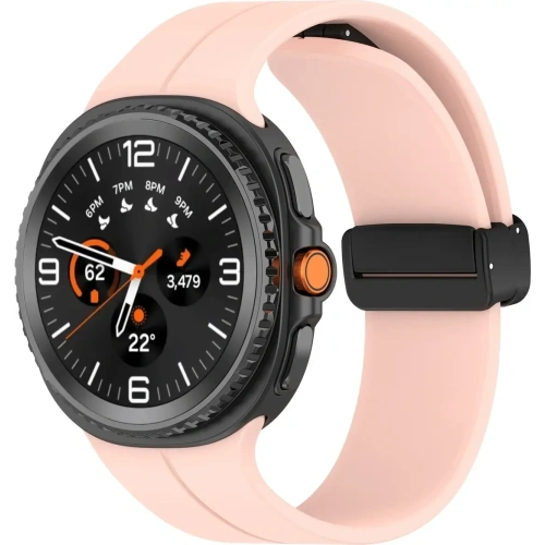 Silikonowy pasek Bizon Strap Watch Silicone L do Samsung Galaxy Watch 8 40mm / 44mm / 8 Classic 46mm różowy