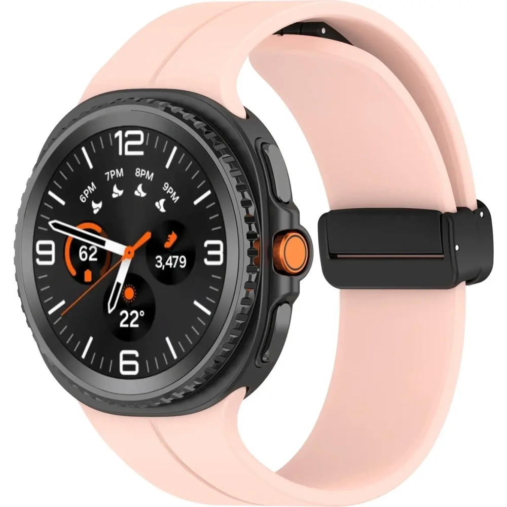 Silikonowy pasek Bizon Strap Watch Silicone L do Samsung Galaxy Watch 8 40mm / 44mm / 8 Classic 46mm różowy
