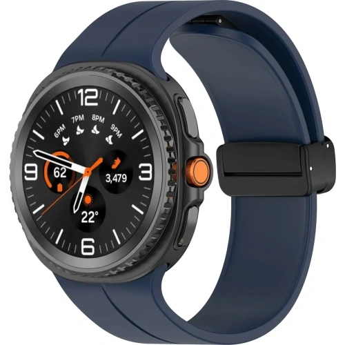 Silikonowy pasek Bizon Strap Watch Silicone L do Samsung Galaxy Watch 8 40mm / 44mm / 8 Classic 46mm granatowy
