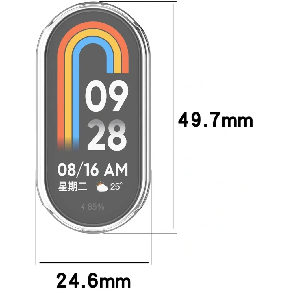 Etui z osłoną ekranu Bizon Case Watch Felipe do Xiaomi Smart Band 10 przezroczyste