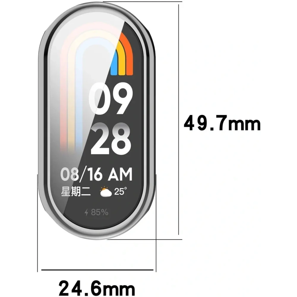 Etui z osłoną ekranu Bizon Case Watch Felipe do Xiaomi Smart Band 10 srebrne