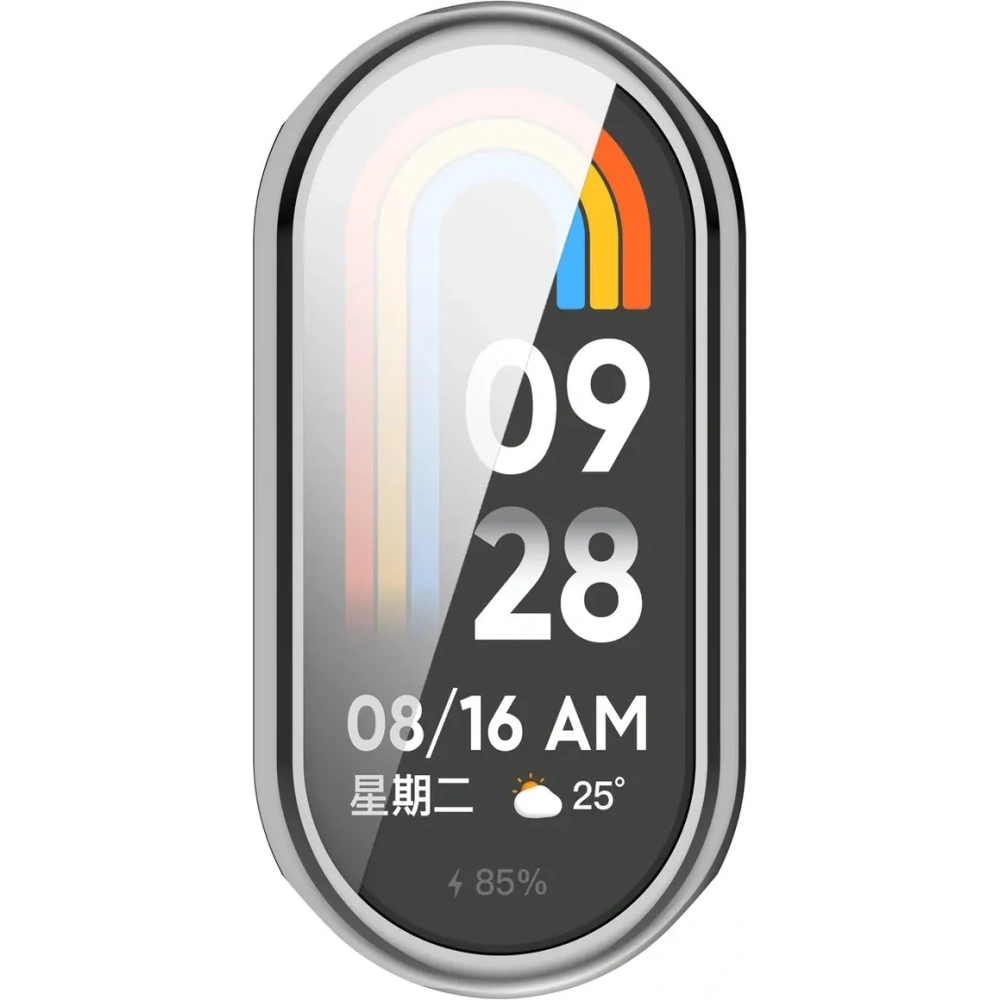 Etui z osłoną ekranu Bizon Case Watch Felipe do Xiaomi Smart Band 10 srebrne