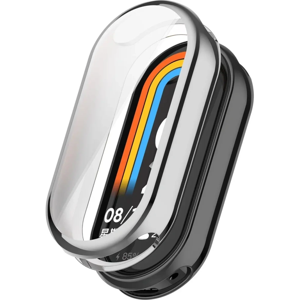 Etui z osłoną ekranu Bizon Case Watch Felipe do Xiaomi Smart Band 10 srebrne