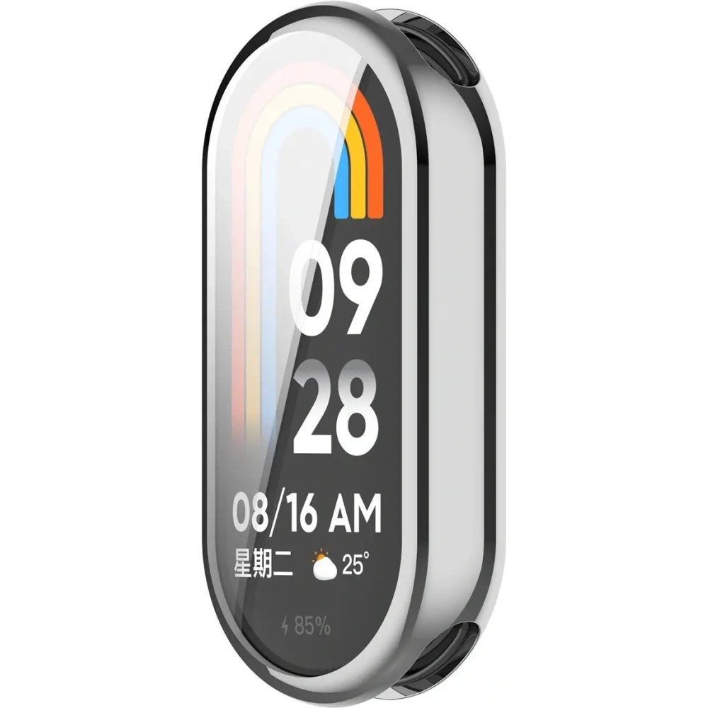 Etui z osłoną ekranu Bizon Case Watch Felipe do Xiaomi Smart Band 10 srebrne