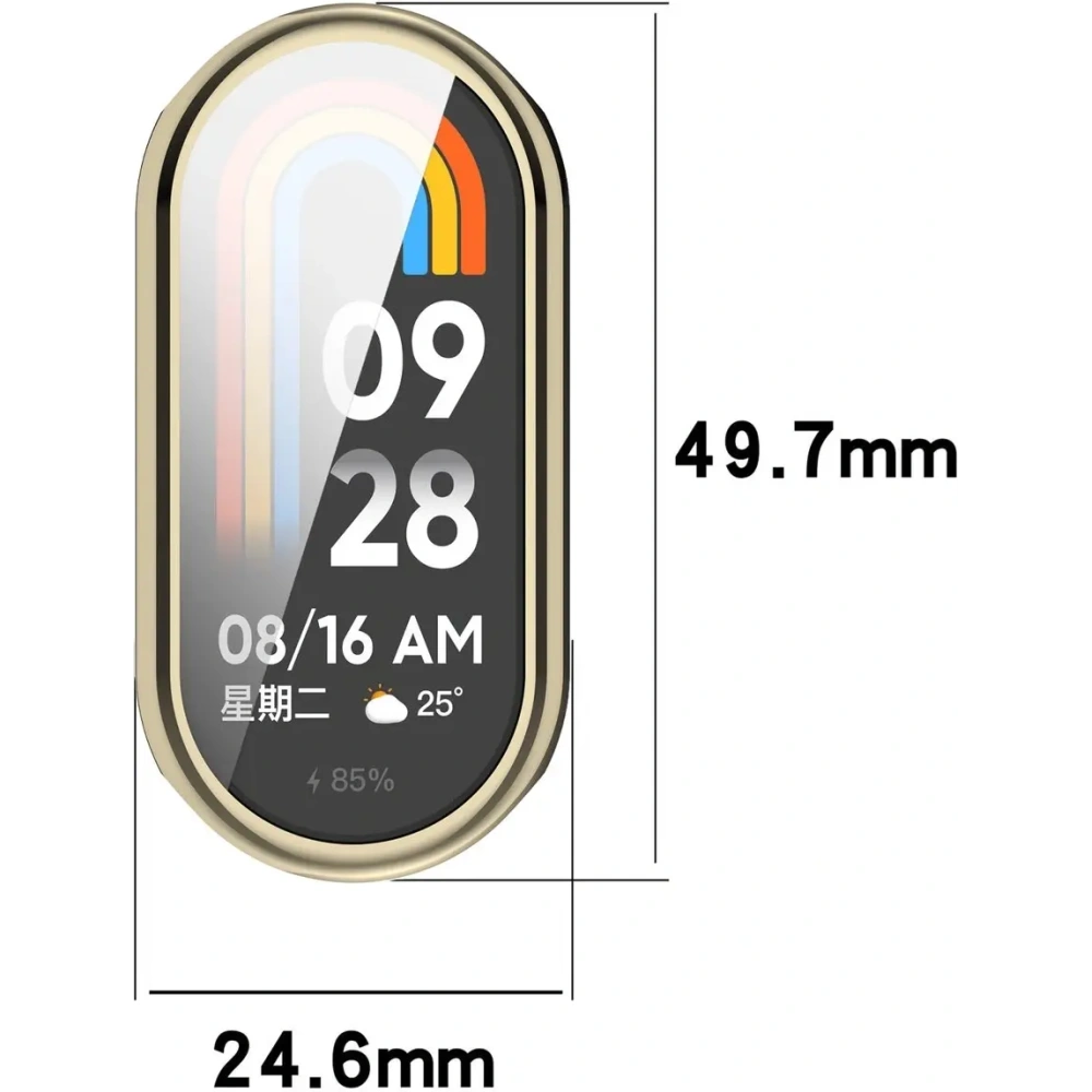 Etui z osłoną ekranu Bizon Case Watch Felipe do Xiaomi Smart Band 10 złote