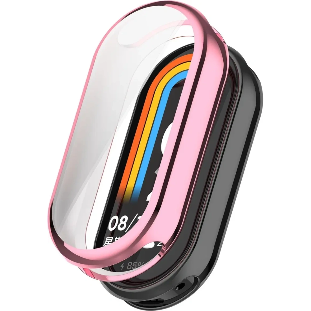 Etui z osłoną ekranu Bizon Case Watch Felipe do Xiaomi Smart Band 10 różowe