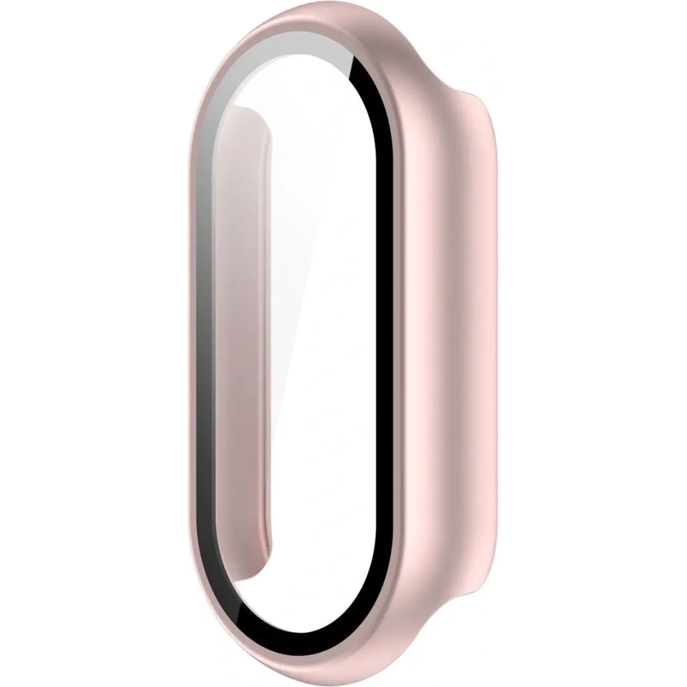 Etui ze szkłem do zegarka Bizon Case+Glass Watch do Xiaomi Smart Band 10 jasnoróżowe