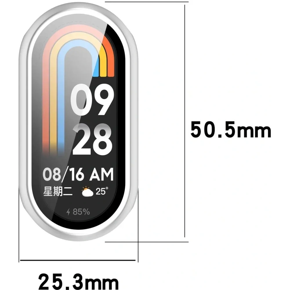 Etui ze szkłem do zegarka Bizon Case+Glass Watch do Xiaomi Smart Band 10 srebrne